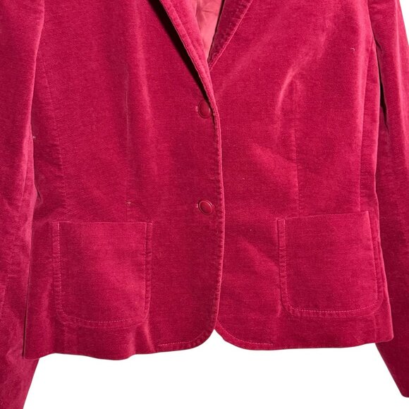 Talbots Burgundy Velvet Blazer Jacket Womens Size 16 Button Closure - Picture 4 of 7